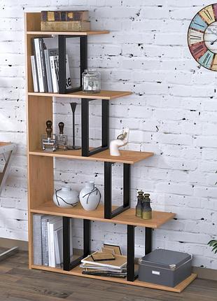 Стелаж-перегородка loft design l-160 дуб крафт золотий, металевий каркас, лдсп