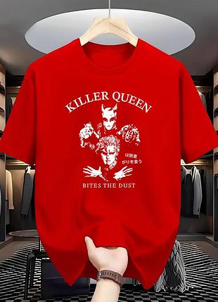 Рок аниме футболка killer queen jojo s