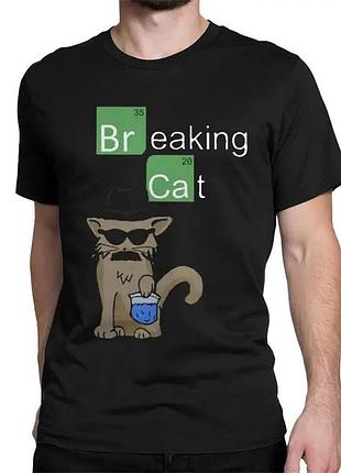 Футболка breaking cat чорний