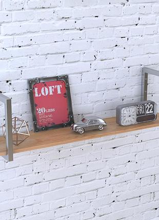 Полиця pl-1-18 loft design дуб крафт золотий 112 см сріблястий