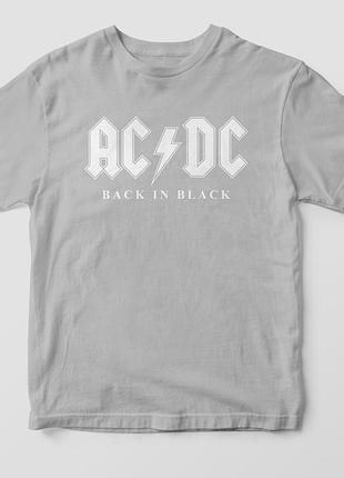 Футболка з принтом "rock. ac ⁇ dc" сірий