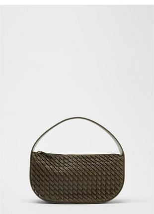 Сумка zara зелена плетена 5