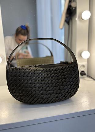 Сумка zara зелена плетена 6