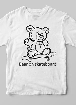 Футболка «bear on skateboard» білий