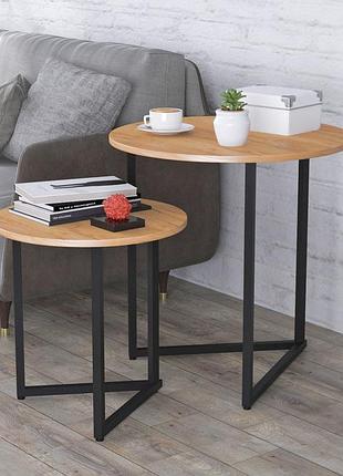 Журнальные столики дельта дуо loft design дуб крафт золотой