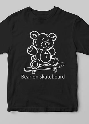 Футболка «bear on skateboard» чорний