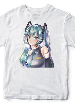 Футболка унисекс "hatsune miku" мику хацунэ 3 белый, 2xl
