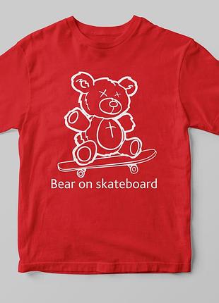 Футболка «bear on skateboard» красный