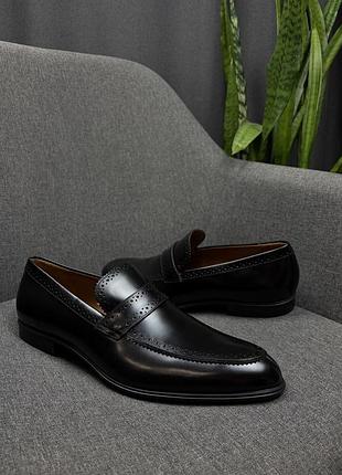 Оригінальні шкіряні туфлі лофери bally alex