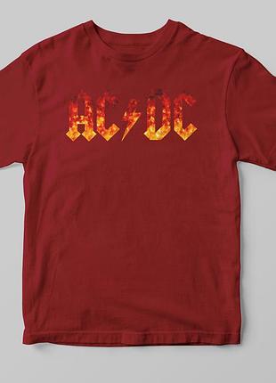 Футболка з принтом «ac/dc» бордовий
