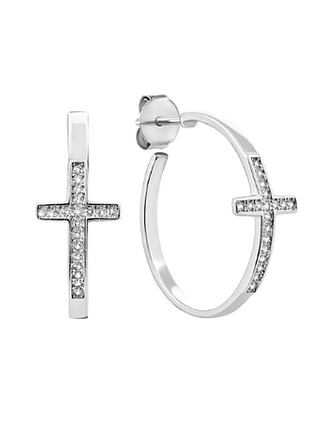 Серебряные серьги в стиле "tiffany" с фианитами