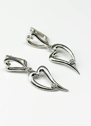 Серебряные серьги в стиле "tiffany" с фианитами