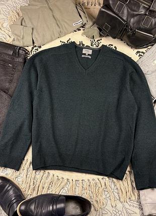 Брендовий стильний вовняний светр джемпер m&s💚
