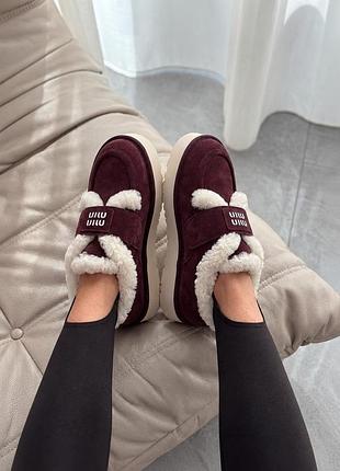 Уггі жіночі miu miu бордові