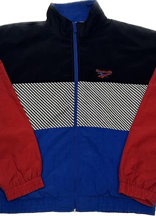 Чоловіча кофта-олімпіка  vintage reebok 90's retro black red blue windbreaker κανονική