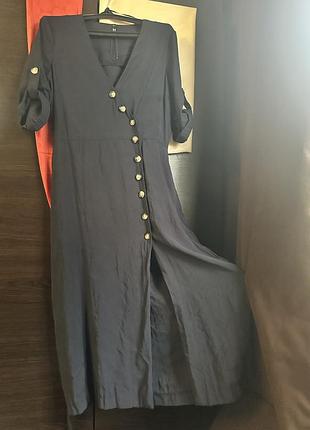 Плаття сорочка синя zara 3