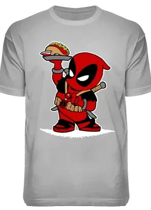 Футболка "little deadpool" серый