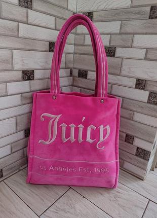 Велюрова сумка-тоут juicy couture (модель los angeles est. 1995