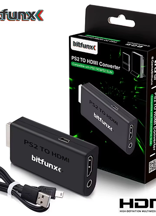 Адаптер bitfunx ps2 ypbpr на hdmi™ 3,5-мм аудіо-відео конвертер для консолі sony playstation 2 ps2 ps3