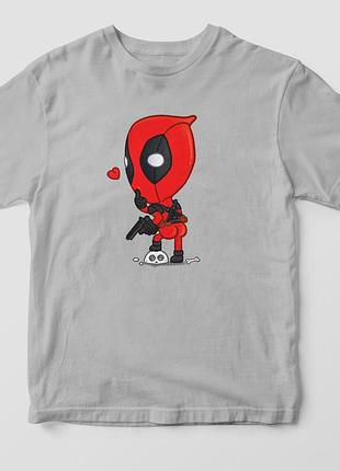 Футболка "deadpool ass" серый