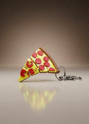 Брелок антистресс кусочек пиццы flexi pizza / гибкий подвес на рюкзак и ключи / антистрес фиджет пицца