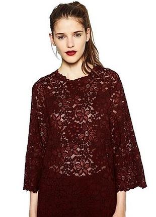 Мереживо блузка туніка zara