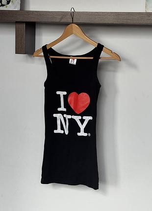 Майка жіноча чорна з принтом i ❤️ ny