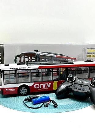 Автобус 666-695na (12шт) р/к, акум, 38см, світло, гум.кол, usb зарядний, , в кор-ці, 46-16-15см