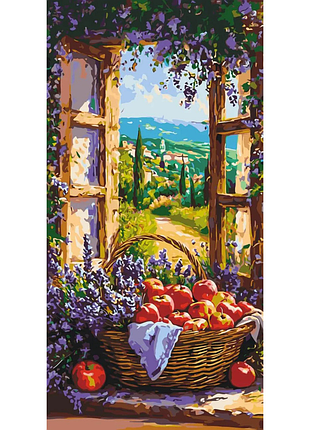 Картина за номерами "фруктовий кошик" lw5133, 40х80 см