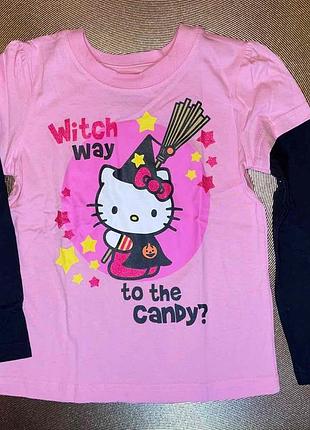 1, хлопковый реглан для девочки хеллоу китти hello kitty ведьмочка kohls размер 4т рост 99-107 см