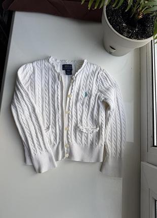 Кардиган для дівчинки polo ralph lauren білий в'язаний
