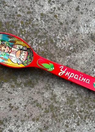Ложка деревянная, ложка из дерева, ложка большая, ложка "привіт з україни", ложка длинная