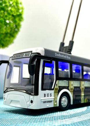 Тролейбус jc-043a (18шт) 21см, р/к, акум, usb зарядне, світло, в кор-ці, 31,5-7,5-9,5см