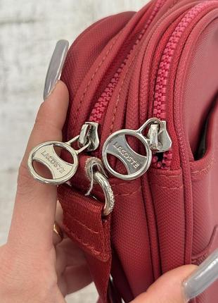 Сумка-месенджер lacoste червона через плече 4
