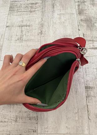 Сумка-месенджер lacoste червона через плече 7