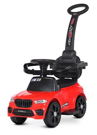 Каталка-толокар bmw m 4848l-3 с родительской ручкой свет фар mp3, usb, сидение экокожа