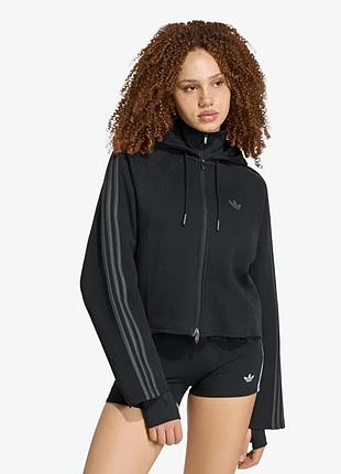 Оригінал спортивні жіноча кофта adidas sst 2.0 cropped hoodie kt1776 оригинал адидас зіпка повсякденна осінь демісезон на замку укорочена оверсайз xl