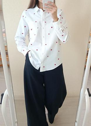 Белая рубашка в сердечки sezane 2