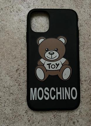 Чехол бампер для iphone 12 pro case moschino black teddy bear (usa) 2