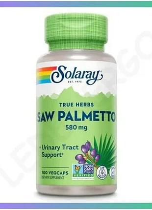 Ягоди сереної solaray saw palmetto berry 580мг 100 капсул підтримка здоров'я простати добавка для чоло sku_2023-10-2380
