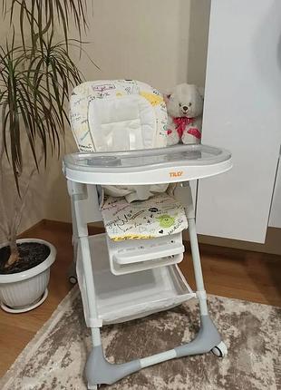 Стільчик для годування tilly bistro t-641 grey водонепроникна тканина