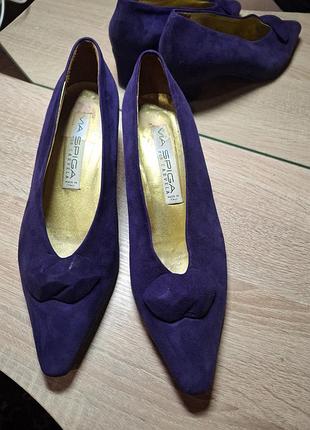 Шикарні вінтажні замшеві туфлі via spiga for carvela | натуральна замша та шкіра | made in italy | р. 39–40 (9w)