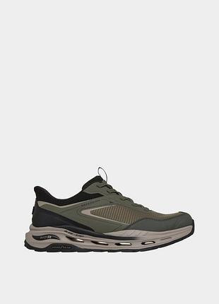 Оригінальні чоловічі кросівки skechers / чоловічі кросівки скечерс на широку стопу оливкового кольору