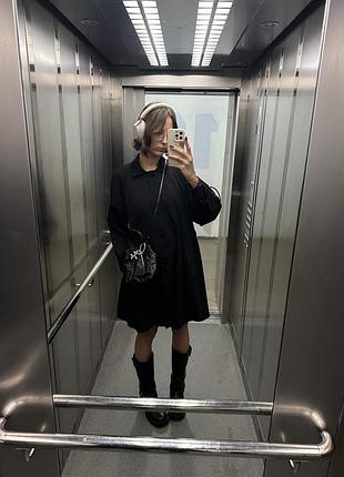 Жіночий плащ new look чорний з вельветовим коміром