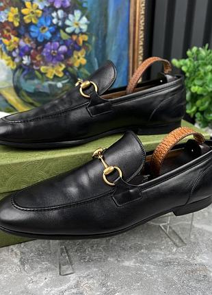 Gucci jordaan horsebit loafers мужские туфли лоферы кожа оригинал 44 eur