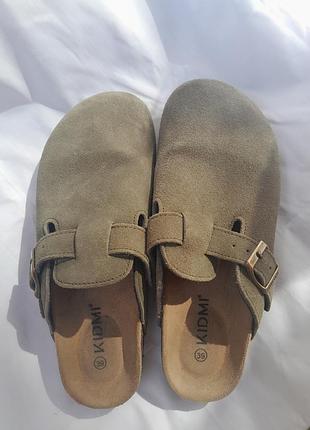 Замшеві сабо сандалі kidmi у стилі birkenstock (розмір 39)
