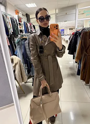 Кожаный плащ armani
