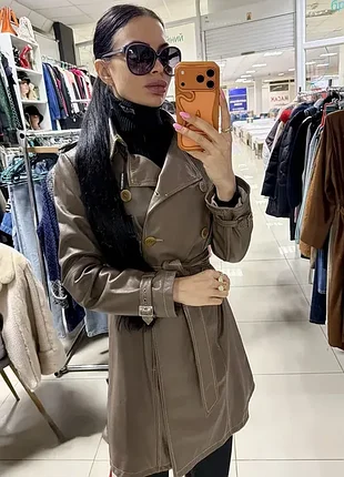 Шкіряний плащ armani 3