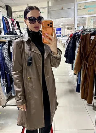 Шкіряний плащ armani 4
