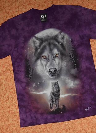 Футболка wild/wolf/вовк/тай-дай/tie-dye
